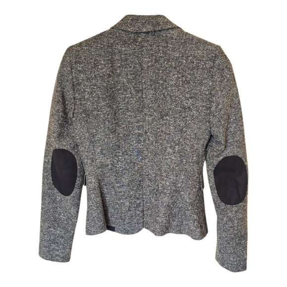 Women's CREMIEUX Tweed Elbow Patch Blazer sz 0 - Picture 5 of 11